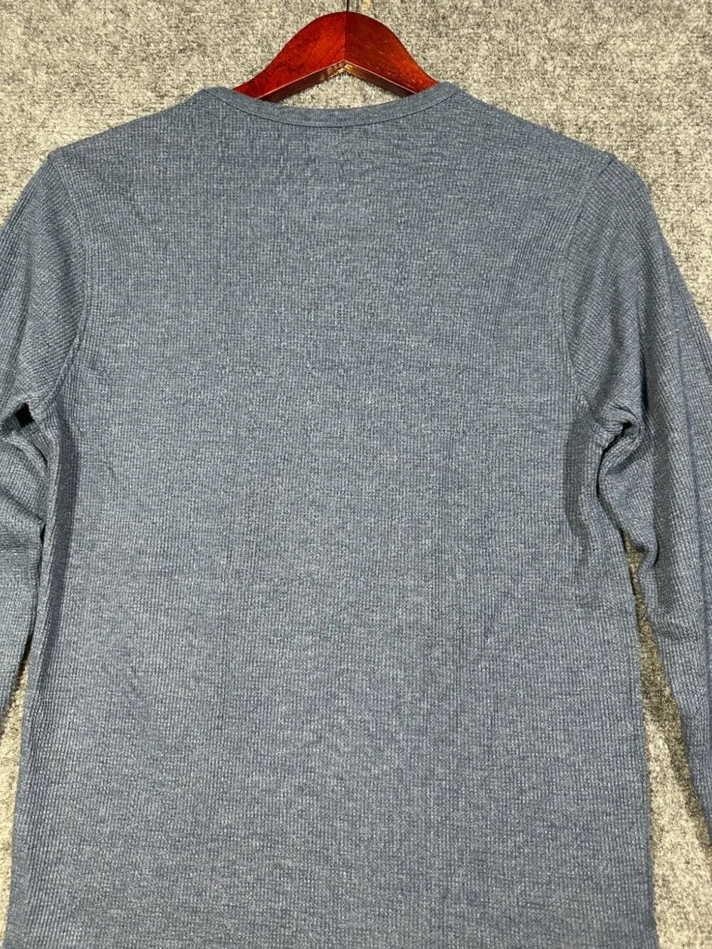 Levis Shirt Mens Small Pullover Blue Cotton Thermal Knit Long Sleeve Crew Tee